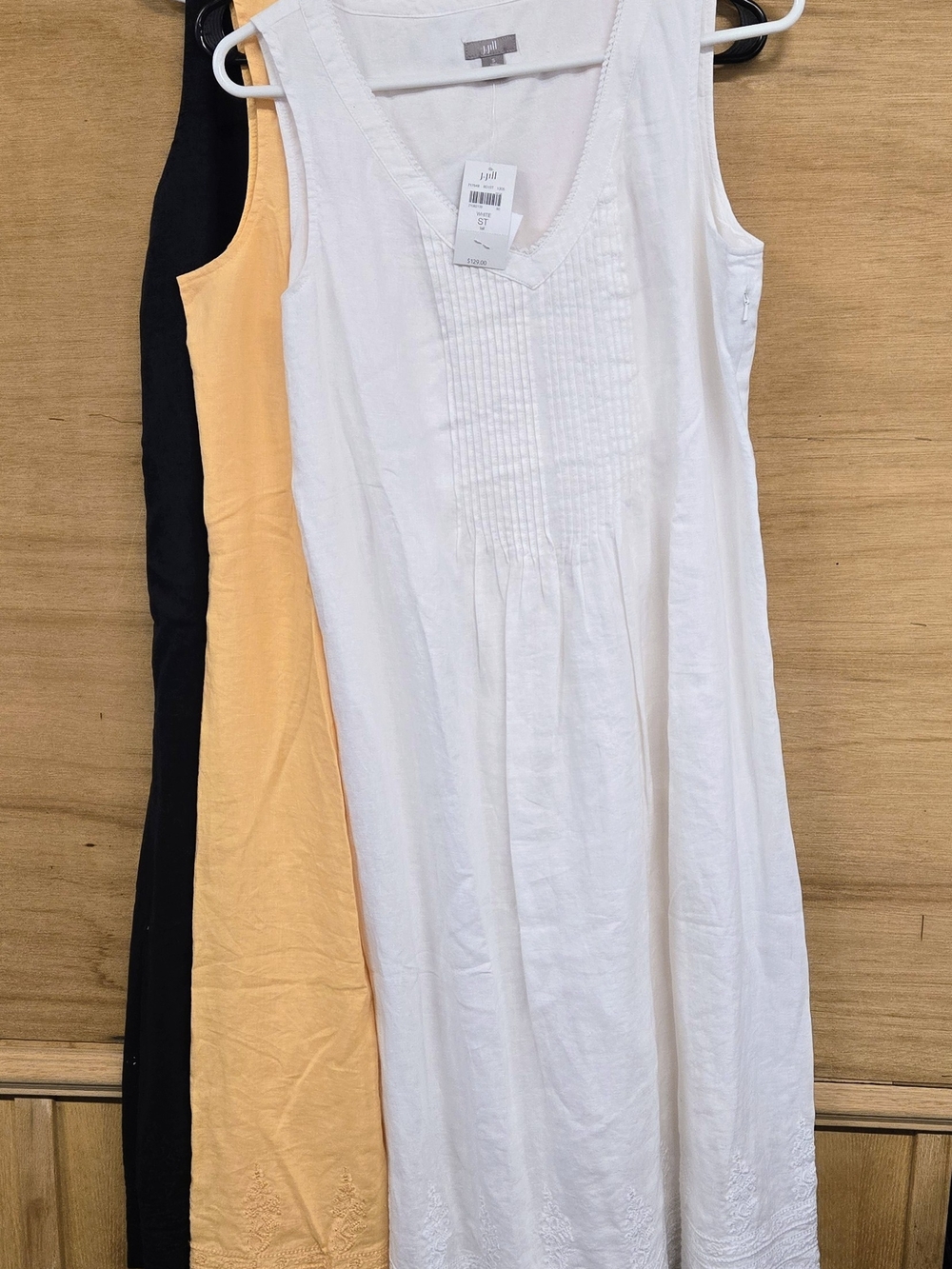 (3)J.Jill 100% Linen Maxi Dresses FULLY LINED Size ST NWT
